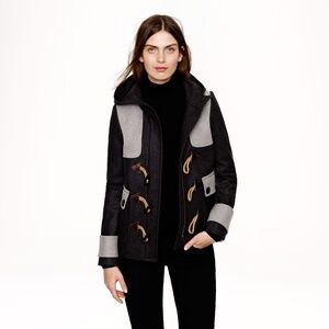 J Crew Grey Colorblock Duffle Coat